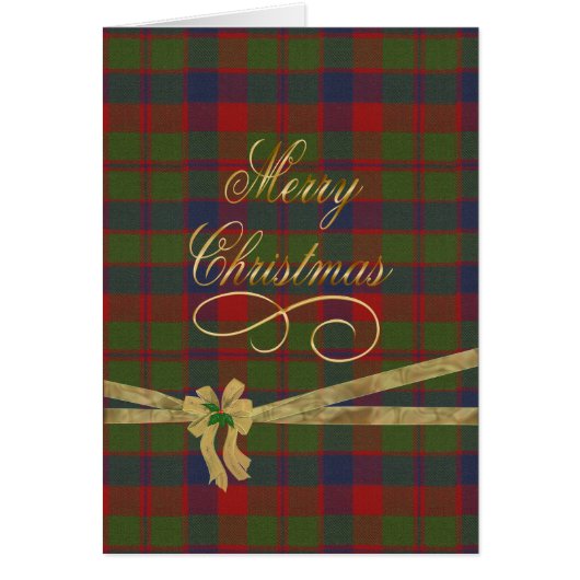 Glasgow Tartan Merry Christmas Cards (Front)