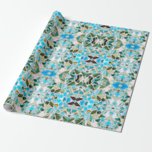glass agate stone mosaic design wrapping paper