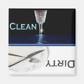 Glass and Dish Clean and Dirty Dishwasher Magnet