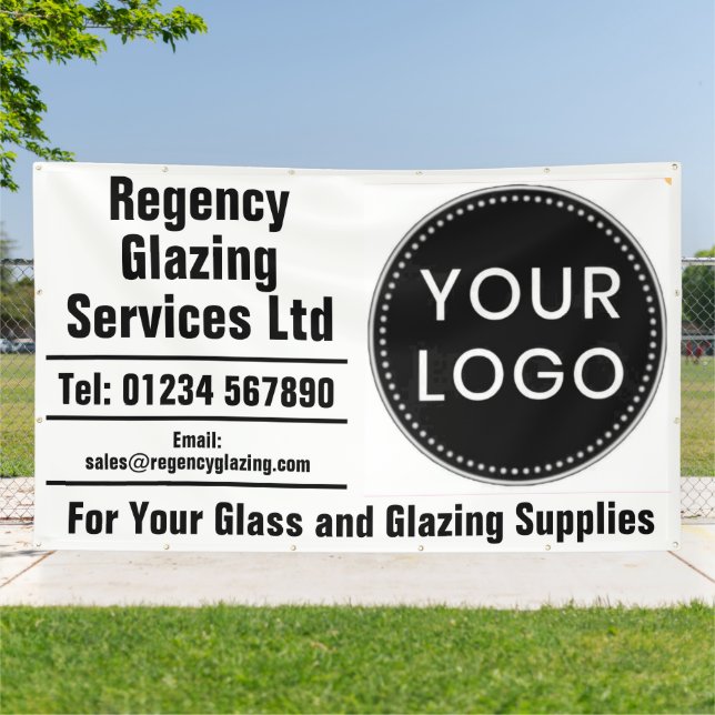 Glass and Glazing Banner with Your Logo (Outside)