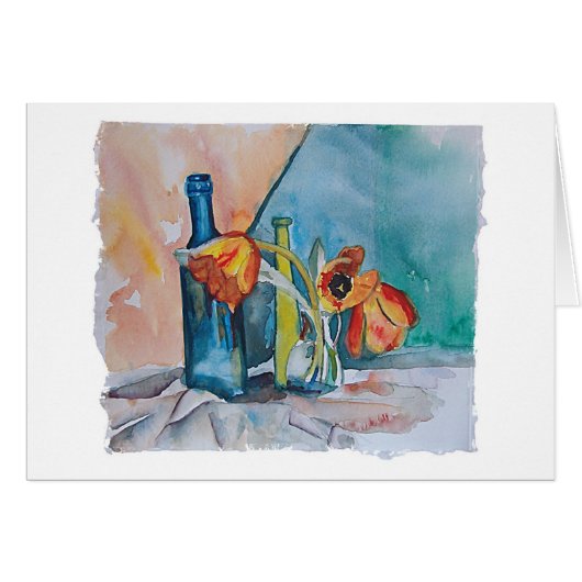 Glass and Tulips Cards (Front Horizontal)