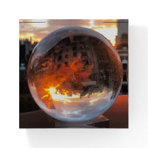 Glass Ball nyc skyline reflection