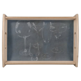 Glass Barware Serving Tray