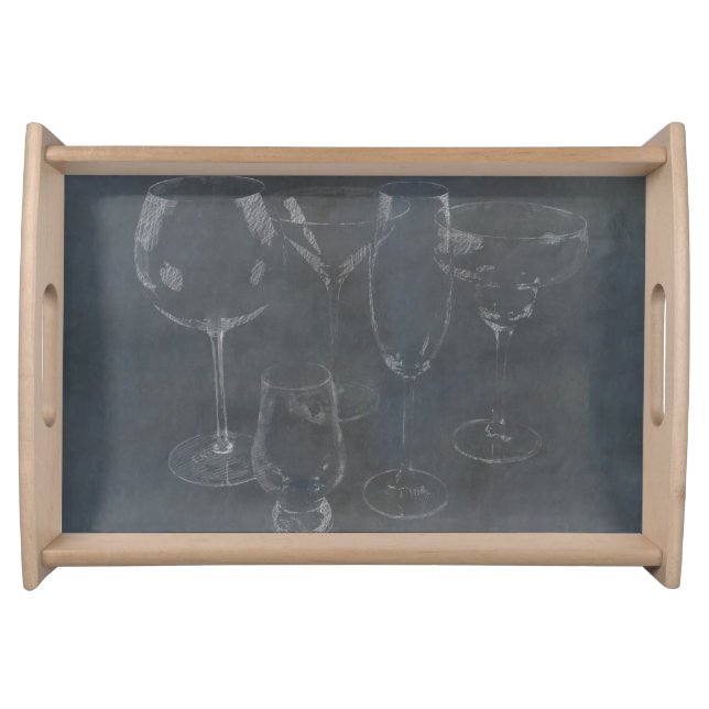 Glass Barware Serving Tray (Front)