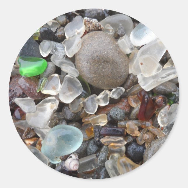 Glass Beach- Fort Bragg, CA Classic Round Sticker (Front)