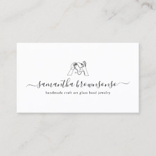 Glass Bead Jewelry Maker Handmade Craft Script Business Card