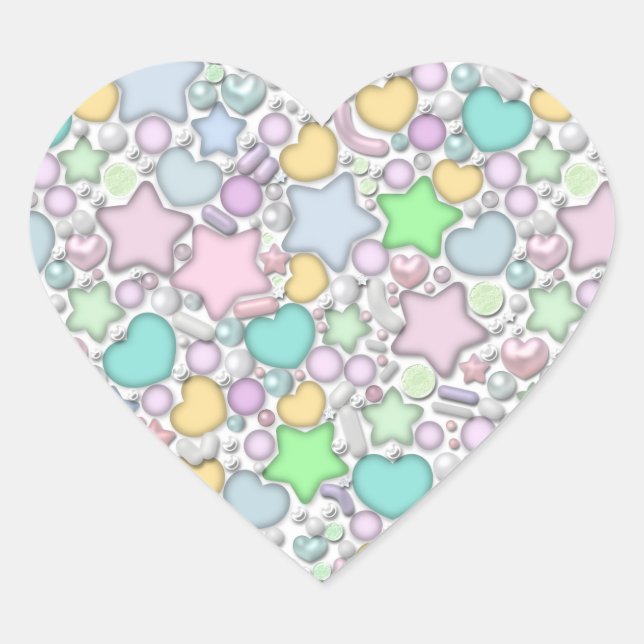 Glass beads, jewelry heart sticker (Front)