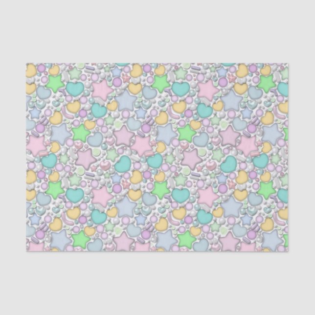 Glass beads, jewelry tissue paper (Front)