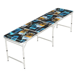 Glass Beer Mugs 2 Theme Pong Table