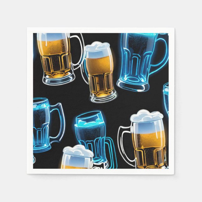 Glass Beer Mugs  Napkins (Front)