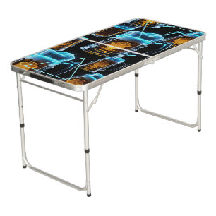 Glass Beer Mugs Theme Pong Table