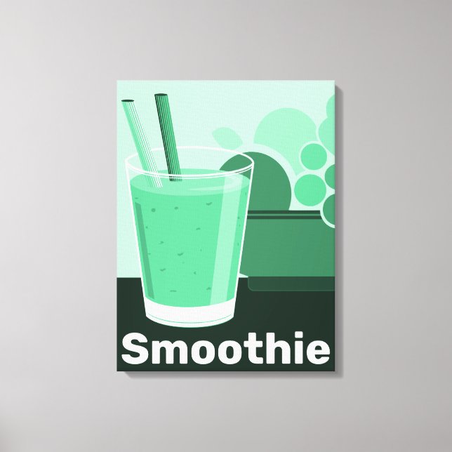 Glass Black-White-Green Kitchen Wall Art -Canvas (Front)