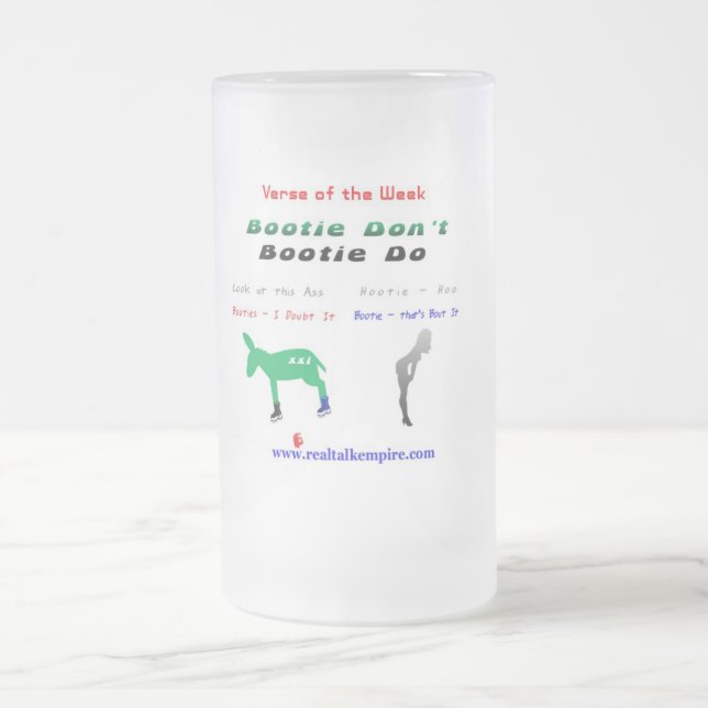 glass - booty don't frosted glass beer mug (Center)