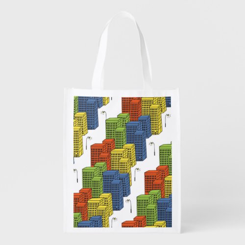 Glass Bottles Abstract Pattern Design Grocery Bag