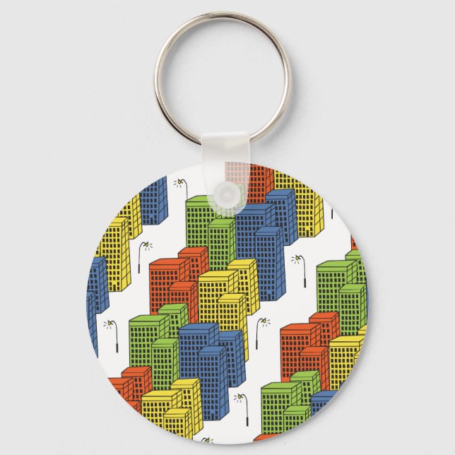 Glass Bottles, Abstract Pattern Design. Keychain (Front)