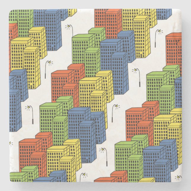 Glass Bottles, Abstract Pattern Design. Stone Coaster (Front)