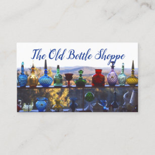 Glass Bottles Colorful Antique Bottle Collection Business Card
