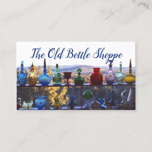 Glass Bottles Colorful Antique Bottle Collection Business Card (Front)