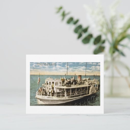 Glass Bottom Boat, Avalon, Catalina Island, CA Postcard Zazzle