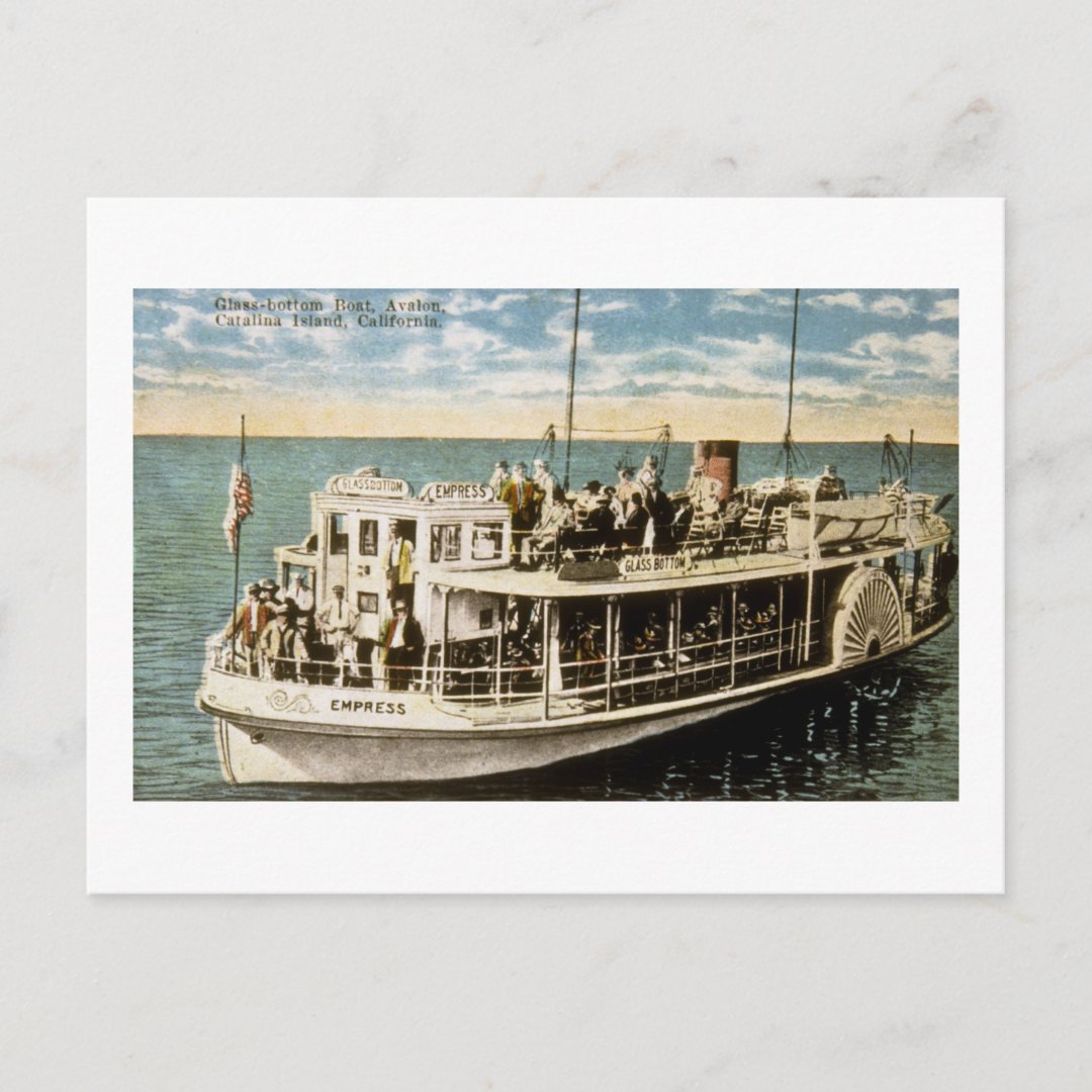 Glass Bottom Boat, Avalon, Catalina Island, CA Postcard Zazzle