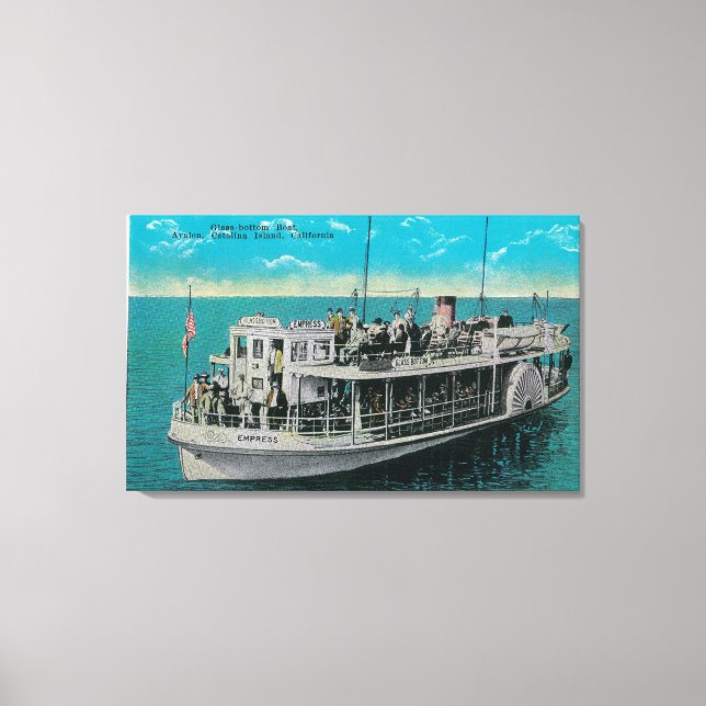 Glass Bottom Boat in Avalon, Catalina Island Canvas Print (Front)