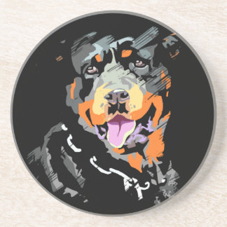 glass bottom rottweiler sandstone coaster
