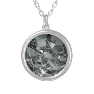 Glass Broken Pieces Silver Plated Necklace
