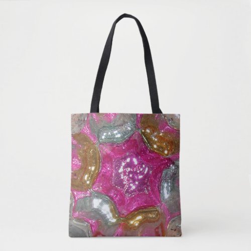 Glass Candy _ Pink Gold Silver Picasso _ Art Glass Tote Bag