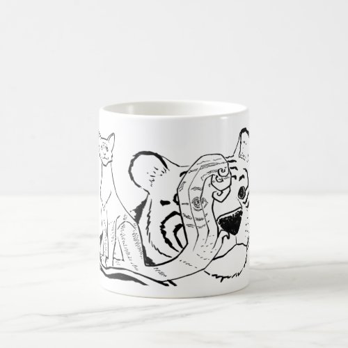 Glass Cat Hungry Tiger Coffe Cup