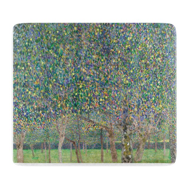 GLASS CHOPPING BOARD : GUSTAV KLIMT : PEAR TREE (Front)