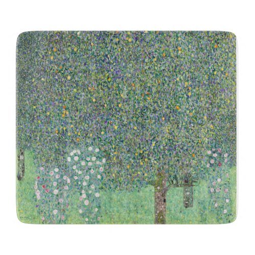 GLASS CHOPPING BOARD  GUSTAV KLIMT  ROSEBUSHES