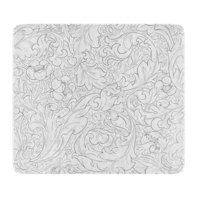 GLASS CHOPPING BOARD : WILLIAM MORRIS : FLORAL (Front)