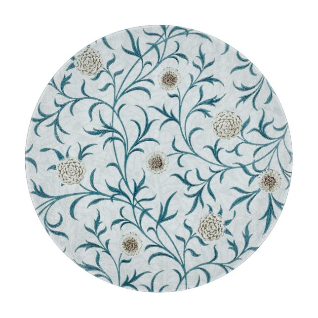GLASS CHOPPING BOARD : WILLIAM MORRIS  : FLORAL (Front)