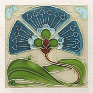 Glass Coaster - Art Nouveau Decorative