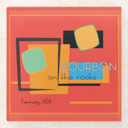 Glass Coaster _ Bourbon on the Rocks