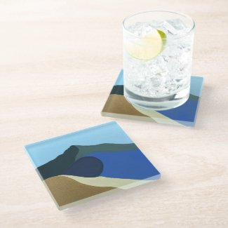 Glass Coaster Colors of Mt Tamalpais Painting