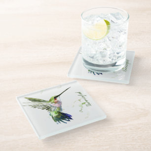 Glass Coaster - Hummingbird