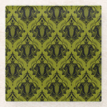 Glass coaster in Olive Turkey Crown