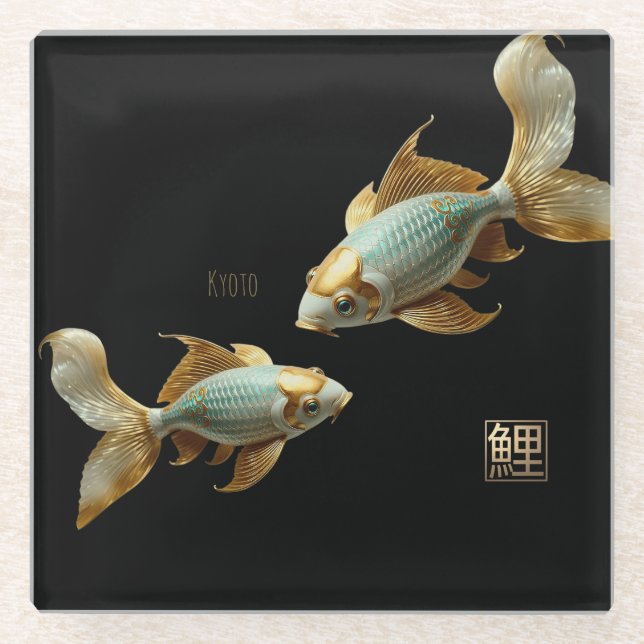 Glass Coaster/Porcelain Koi/Coaster Coaster (Front)