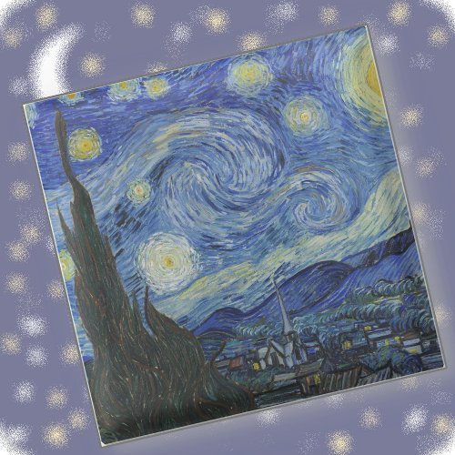 Glass COASTER Starry Night _ Vincent van Gogh