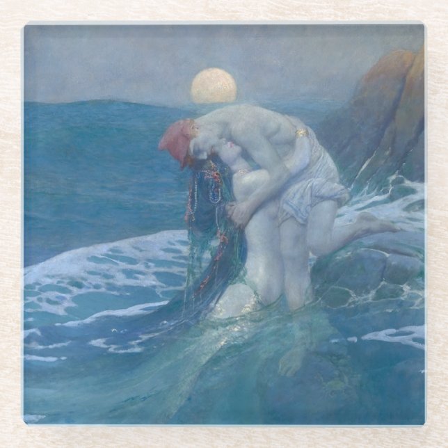 GLASS COASTER : THE MERMAID : E. PYLE : 1910 (Front)
