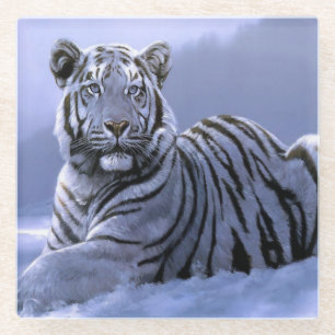 Glass Coaster/White Tiger Coaster
