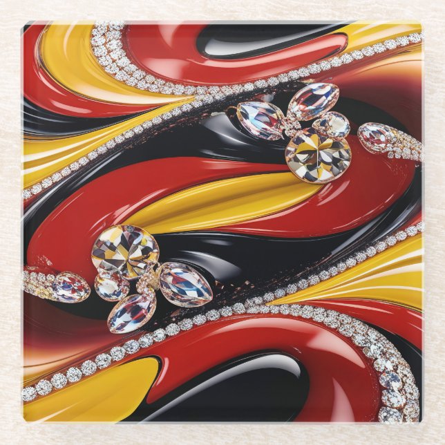 Glass coaster with Belgian Colors (Front)