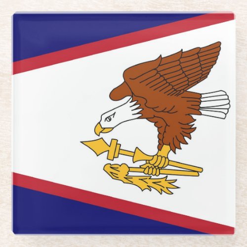 Glass coaster with flag of American Samoa