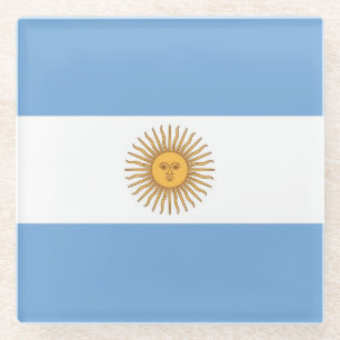 Glass coaster with flag of Argentina