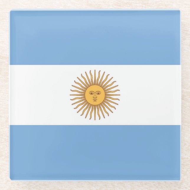 Glass coaster with flag of Argentina (Front)