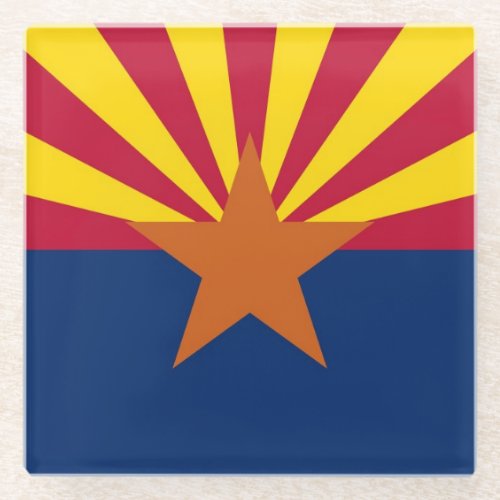 Glass coaster with flag of Arizona USA