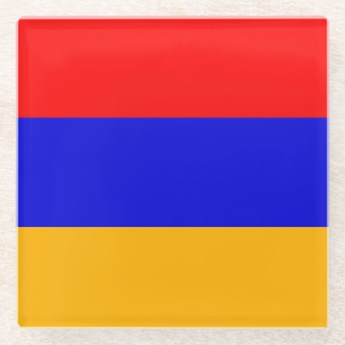 Glass coaster with flag of Armenia