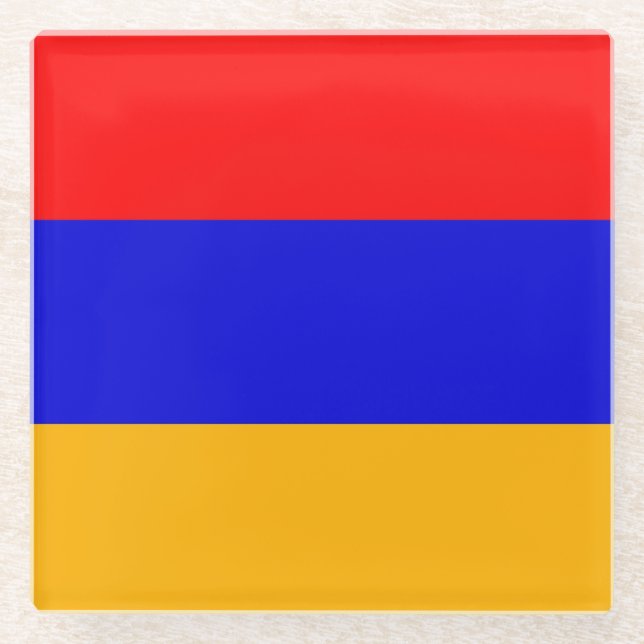Glass coaster with flag of Armenia (Front)