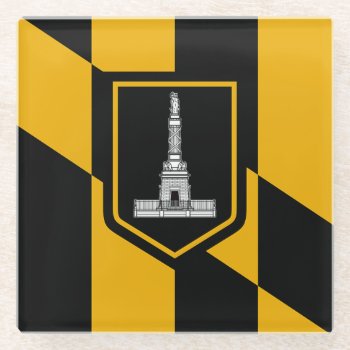 Glass Coaster With Flag Of Baltimore Maryland  Usa by AllFlags at Zazzle